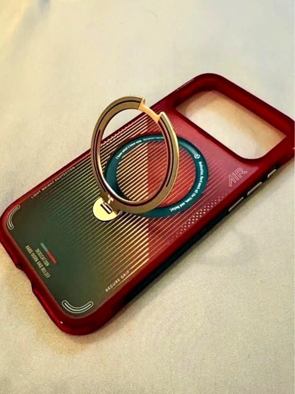 TORRAS Ostand R Air iPhone 17 Pro Max Case Red & Green